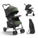 Lightweight Umbrella Stroller, Travel Stroller with Near-Flat Recline & Snack Tray, Compact Folding with One Hand, UPF50+ Sun Canopy, Theme Park Approved