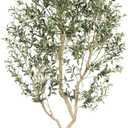 Realead 8ft Faux Olive Tree with Tall Exquisite Planter - Realistic Olive Trees Artificial Indoor with Thick Trunk and Lifelike Fruits - Large Fake Olive Tree for Home Office Decor