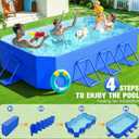 StarOcean 2026 Large Foldable Pool,Non-Inflatable Swimming Pool for Kid,Adult Collapsible Pool Hard Plastic,Overthickened Extra Large Foldable Pool,Portable Folding Kid Pool for Backyard,118"x73"x20"