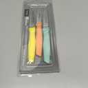 Arcos Paring Knife Set of 3 Pieces 4 Inch Stainless Steel. Colorful Kitchen Knives for Peeling Fruits and Vegetables. Ergonomic Polypropylene Handle. Series Nova. Color Orange, Yellow and Blue.