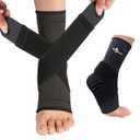 ABIRAM Ankle Brace for Women & Men, Ankle Compression Sleeve, Foot Sleeve with Strap (1 Pair), Ankle Support for Sprained Foot & Arch, Plantar Fasciitis Relief Socks, Achilles Tendonitis, 2XL