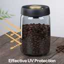 Vacuum Coffee Canister, 40 oz Light-Blocking Glass Coffee Bean Container
