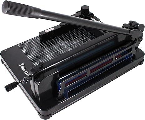 Heavy Duty Guillotine Paper Cutter - 400 Sheets Capacity, A4 12" Stack Paper Trimmer, Steel Base, Black