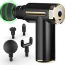 cotsoco Massage Gun Deep Tissue for Pain Relief with 4 Massage Heads & 6 Speeds, Electric Mini Handheld Body Massager for Any Pain Relief, Best Gifts for Dad and Mom (Black)
