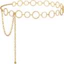 SUOSDEY Gold Waist Chain Belt for Women,Fashion Metal Adjustable Chain Belts for Dresses