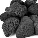 Mr. Fireglass Lava Rock Granules, Large Black Volcanic Lava Rock for Fire Bowls, Fire Pits, Gas Log Sets, Indoor or Outdoor Fireplaces - 10 Pounds (2.75"-5")