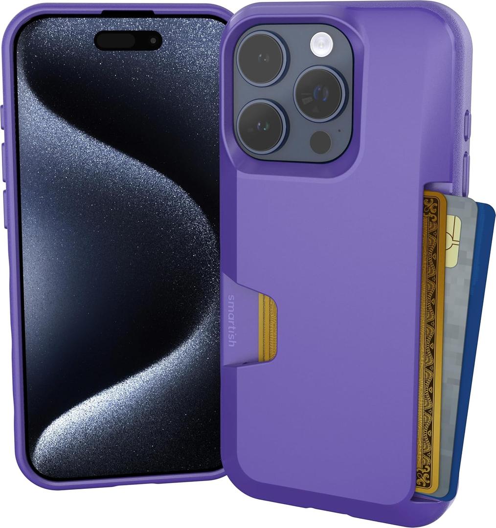 Smartish iPhone 15 Pro Wallet Case - Wallet Slayer Vol. 1 [Slim + Protective] Credit Card Holder - Drop Tested Hidden Card Slot Cover Compatible with Apple iPhone 15 Pro - You're Just Jelly