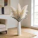 White Ceramic Tall Vase, 17.7" Floor Vase for Pampas Grass, Decorative Large Vases Table Centerpieces Shelf Home Decor Living Room Branches Sky-Dried Flower Arrangement Simple Decorative
