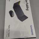 Foldable Keyboard and Mouse, Samsers Folding Bluetooth Keyboard Combo, 2.4G + BT5.0 x 2, Full-Size Portable Travel Keyboard & Rechargeable Wireless Mouse for Windows Android iOS Mac OS, Blue
