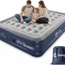 Sekey Queen Air Mattress with Built-in Pump, 18" Raised Inflatable Bed with Anti-Deflation Technology, Odorless & Puncture Resistant Blow Up Mattress for Home Guests & Travel, 660 lbs Capacity