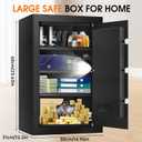 5.2 Cuft Large Fire Safes for Home, Security Safe Box Fireproof Waterproof with Digital Keypad, Key Lock and 3 Removable Shelves, Anti-Theft Fireproof Safe for Document Money Valuables
