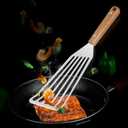 12.4" Stainless Steel Cooking Utensil, Kitchen Slotted Turner, Fish Turner Great for Egg/Meat Turning, Griddles & Grill