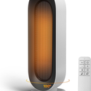 Space Heater for Indoor Use, 1500W Electric Heaters with 100° Oscillation, 1-12H Timer, Remote, Tower Heater Quick 2s PTC Ceramic Heating, Safety Heater for Office, Bedroom, Large Room (White)