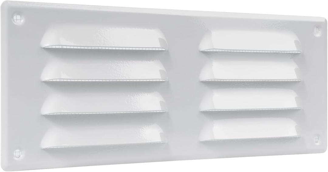 Vent Systems 10" x 4" Inch (Overall Dimensions) - White - Air Vent Cover - Metal Air Return Grill with Built-in Protection Mesh - HVAC Vent Duct Cover for Home Improvement