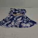 Women Cutout Swimdress One Piece Swimsuit Color Block Bathing Suit with Skirt Wrap Front Tummy Control Swim Dress (Medium, Blue White Leaf)