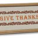 Holiday Home 7.9in Wood Wall Sign Give Thanks