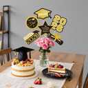 3 x Graduation Cake Toppers 2026, 30 Pcs Gold Glitter Congrats Grad Decorations, Class of 2026 Party Supplies, You Did It Graduation Cupcake Toppers for Graduation Party Decor
