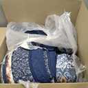 DIY Patchwork Quilt Set California King size Navy blue 112x86