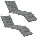 Kigley 2 Pcs Chaise Lounge Cushions 75 x 22 x 5 Inches Soft Lounge Chair Cushion Spring/Summer Seasonal Replacement for Outdoor Indoor Home Office (Dark Gray)