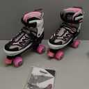 Sowume Adjustable Roller Skates for Girls and Women, All 8 Wheels of Girl's Skates Shine, Safe and Fun Illuminating for Kids (Large-(3-6 US))