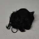 Short Curly Men's Black Scissor Wig Black Layered Costume Wig Synthetic Hair for Halloween Party Costumes