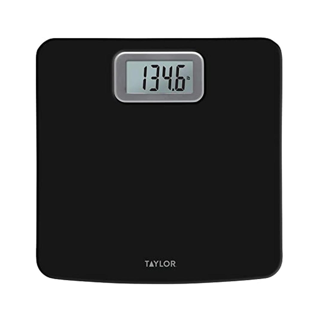 Taylor Digital Bath Scale with Antimicrobial Surface Protection, Bathroom Scale for Body Weight, 400 lbs. Black