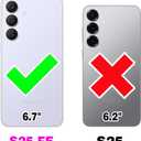 Asuwish Phone Case for Samsung Galaxy S25 FE 5G Zipper Wallet Detachable Cell Cover with Tempered Glass Screen Protector Crossbody Strap Flower Card Holder S 25 EF S25FE 25S 25FE Women Men Girls Gray
