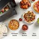 Chefman Countertop Microwave Oven 1.1 Cu. Ft., 1000 Watts with 10 Power Levels, 6 Cooking Presets with One-Touch Express Cook, Eco Mode, Child Safety Lock, & Mute Button - Black