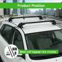 munirater Universal 43.3 inch Black Roof Rack Cross Bar Top Luggage Aluminum Carrier Adjustable Window Frame 2Pcs