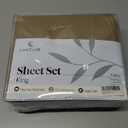 LuxClub 6 PC King Sheet Set, Breathable Luxury Bed Sheets, Deep Pockets 18" Wrinkle Free Cooling Bed Sheets Machine Washable Hotel Bedding Silky Soft - Taupe King
