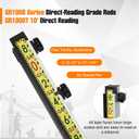 GR1000T 10’’ Direct-Reading Grade Rod, Optical Version Elevation Rods From 5’10-1/2’’ to 10’1-3/4’’ with Large Scales and Easy to Read, 10-Foot Length Measurements in Feet, Tenths, Hundredths
