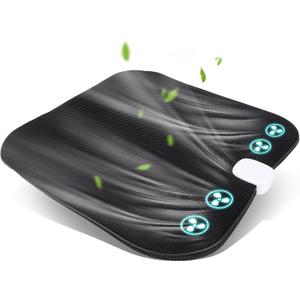Cooling Car Seat Cushion with 4 Fan, Wire - Less Cooling Car Seat Cushions,2 Speed Adjustable,USB Rechargeable Battery for Car Home Office, Ideal Summer Car Seat Cushion (Black)