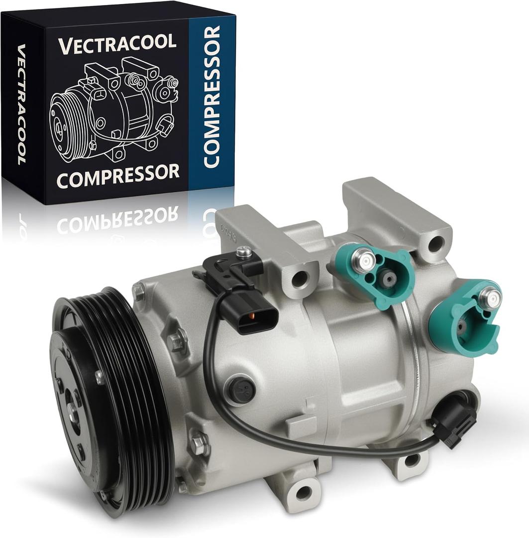 178317 Air Conditioning A/C Compressor Compatible with Hyundai Sonata 2011-2014 2.0L 2.4L; Compatible with Kia Optima 2011 2.0L 2.4L Replacement # 977013R000 10A1086