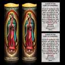 2 Sets LED Flameless Religious Candles Catholic Prayer Candle Catholic Battery Operated Electric Gift with Card LED Home Decor for Halloween Christmas(Virgin of Guadalupe)
