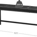 VASAGLE Dining Table Bench, Ottoman Bench with PU Leather Padded Seat, Steel Frame, 42.5 x 12.8 x 18.9 Inches, for Dining Room, Living Room, Hallway, Bedroom, Black UKTB034B81