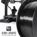 Petg Filament 1.75,Toughness Enhanced Black Petg Vacuum Sealed,3kg Spool Adhere Well Tangle-Free 3D Printing Filament,Dimensional Accuracy 1.75mm 0.02mm Fit Most FDM Printer