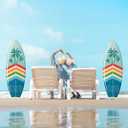 Life Size Cardboard Cutout Standup | Waterproof | Surfboard Blue