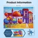 MISITU 1000 Pieces Jigsaw Puzzles for Adults Oil Painting Jigsaw Puzzles 1000-Pieces Puzzles Impossible Hard Difficult Challenging Puzzles for Teen Colourful Tree of Houses Puzzle 28 x 20 inch