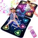Dance Mat Toys for 3-12 Year Old Girls Boy, 2 Players Dance Mat with Light-up 12 Buttons & 5 Games Mode,Kids Dance Game Toy for Girl, Xmas Birthday Gifts for 3 4 5 6 7 8 9 10+ Year Old Girls Boys, Small