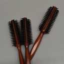 Boao 3 Pieces Boar Bristle Round Hair Brush Set for Women Men Round Drying, Styling, Curling Hair Brush with Wood Handle Quiff Roller(10/12/ 14 Rows)