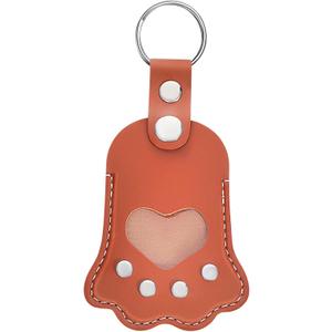 2 x TEHAUX Pet Hair Keepsake Keychain Paw Shaped Leather Keychain Dog Memorial Bag Charm Portable Pet Hair Container for Owners