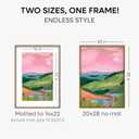 20 x 28 Natural Wood Frame, Mortise & Tenon Light Oak 20x28 Picture Frames with Mat 14x22 for Wall, 28 x 20 Solid Wooden Frame Matted to 14 x 22 inch Photo, Tempered Glass, Wall Kit, Set of 1