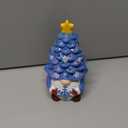 pinata Ceramic Christmas Tree, Christmas Gnomes Decorations for Table Indoor, Blue Gnome Lighted Ceramic Tree Decor (Large)