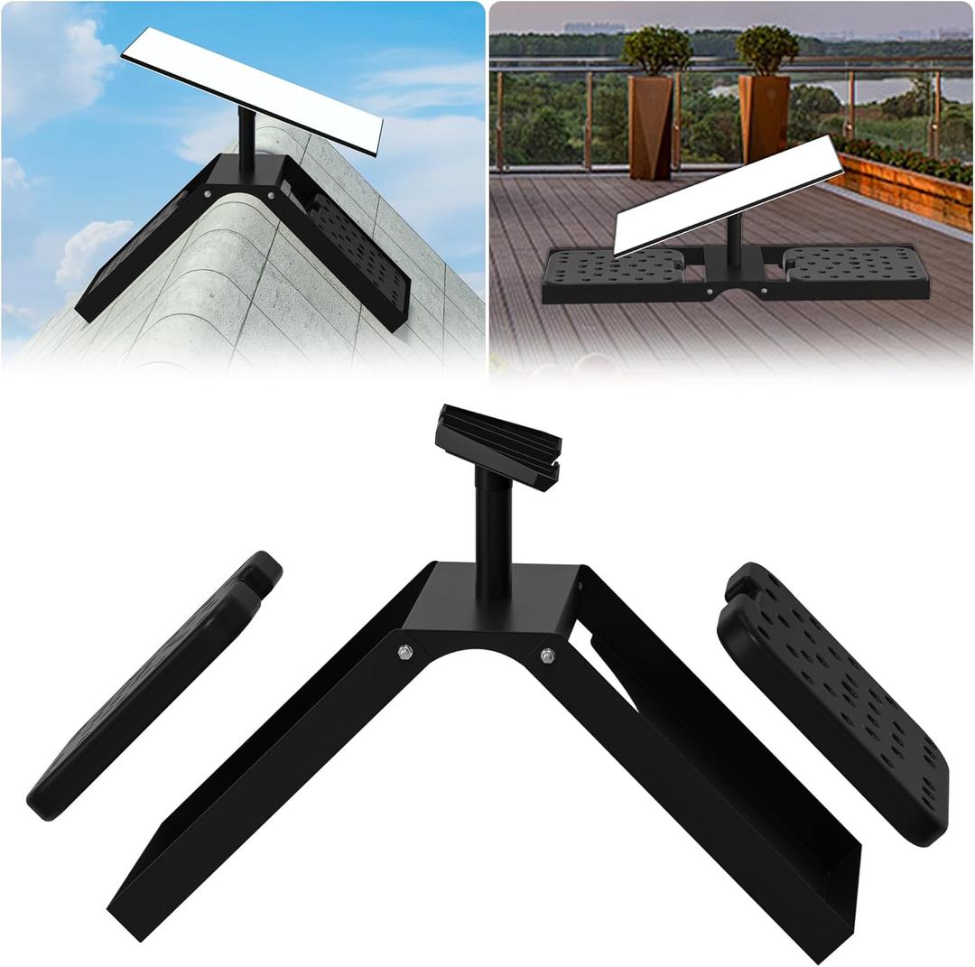 No Drill Starlink Roof Mount Gen 3 for Ridge/Flat Roof, Heavy Duty Adjustable Starlink Roof Ridge Mount with 13lbs Counterweight & Pipe Adapter, Weatherproof Easy Installation