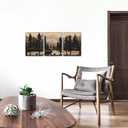 WELMECO Rustic Cabin Decor Bear Wall Art Framed Canvas Art Farmhouse Bedroom Bathroom Living Room Decor 12"x16" x 3Pieces