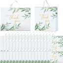 50 Pack Thank You Bags for Small Business 15"x12" Reusable Plastic Boutique Shopping Gift Bags with Handle 2.76 Mil Thick (Sage Green)