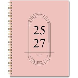 6 x 2026-2027 Monthly Planner, Jan 2026-June 2027, A4 (8.5" x 11"), 2 Year Monthly Planner, 24 month Calendar, Simple Calendar Planner Notebook Cardboard Cover, Suitable for Schools & Offices, Pink