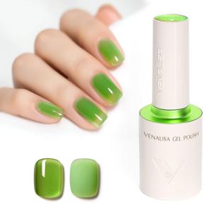 5 x VENALISA Jelly Green Gel Nail Polish 1 Pcs 10ML Transparent Sheer Soak Off UV Gel Salon Manicure DIY at Home