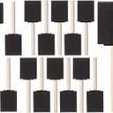 2 x Bates- Foam Paint Brushes, 2 Inch, 16 Pack, Wooden Handle, Sponge Brushes for Painting, Staining, Varnishes, Gluing and DIY Craft Projects on Wood, Metal & More