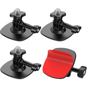 Flexible Adhesive Chin Helmet Sticky Mount Compatible with Insta360 X5/X4/X3/X2 GO 2/3/S GoPro Action Camera Hero 13/12/11/10/9/8 Snowboard Surfboard Accessory Mount Kit (3 PCS)